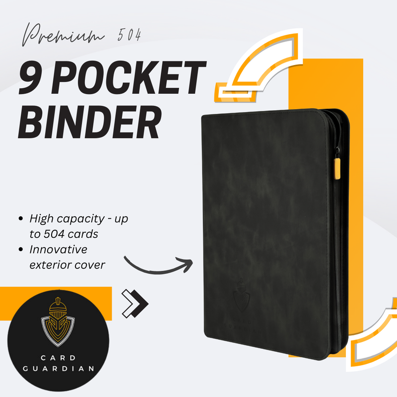 Card Guardian - 9 Pocket Premium Binder with Zipper for 504 Cards - Side Loading Pockets for Trading Card Games TCG (Blue) Card Guardian - 9 Pocket Premium Binder with Zipper for 504 Cards - Side Loading Pockets for Trading Card Games TCG (Blue)