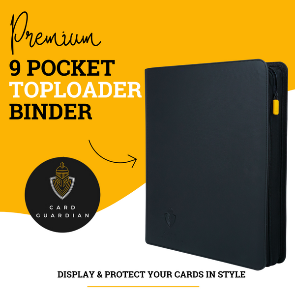 Card Guardian - Toploader 9 Pocket Premium Binder with Zipper for 360 Cards - Side Loaded Pockets - Compatible with Sports and Trading Cards TCG