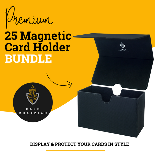 Card Guardian - Magnetic Card Holder Bundle | Premium Deck Box with 25 Magnetic Card Holders & Cleaning Cloth