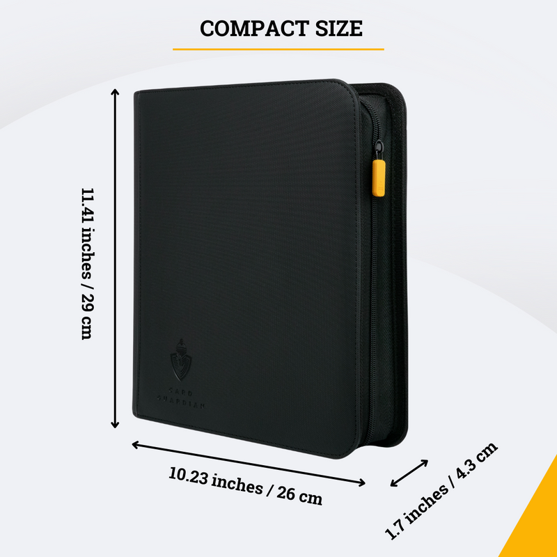 Card Guardian - Toploader 4 Pocket Premium Binder with Zipper for 160 Cards - Side Loaded Pockets - Compatible with Sports and Trading Cards TCG