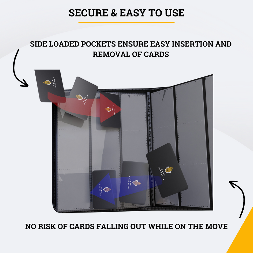Vault X Card Guardian 9-Pocket Zipper Binder - Holds 360 Trading Cards With Side-Loading Pages Vault X Card Guardian 9-Pocket Zipper Binder - Holds 360 Trading Cards With Side-Loading Pages