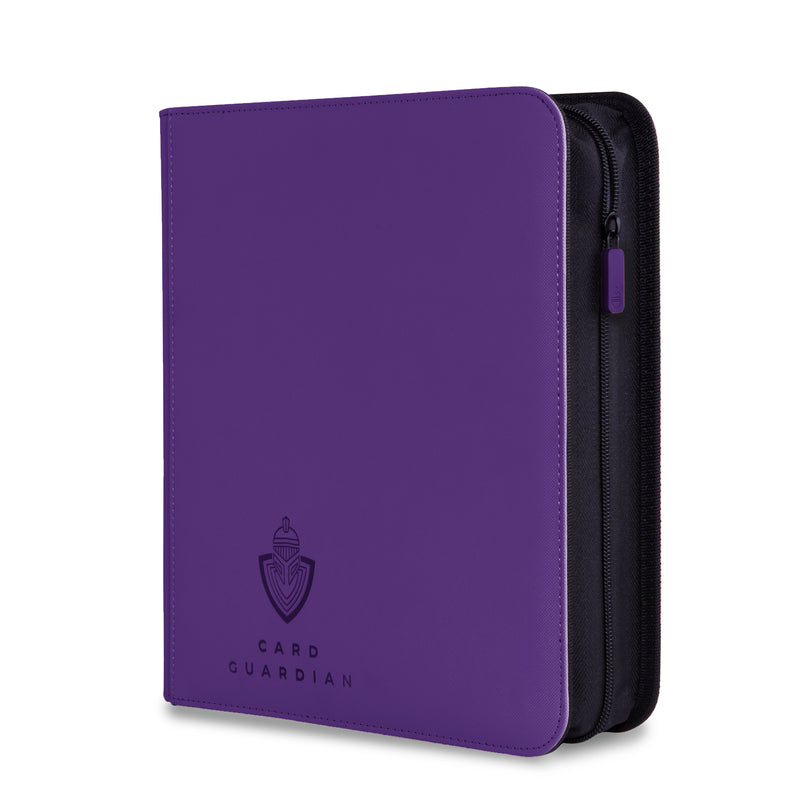 Card Guardian - Toploader 4 Pocket Premium Binder with Zipper for 160 Cards - Side Loaded Pockets - Compatible with Sports and Trading Cards TCG
